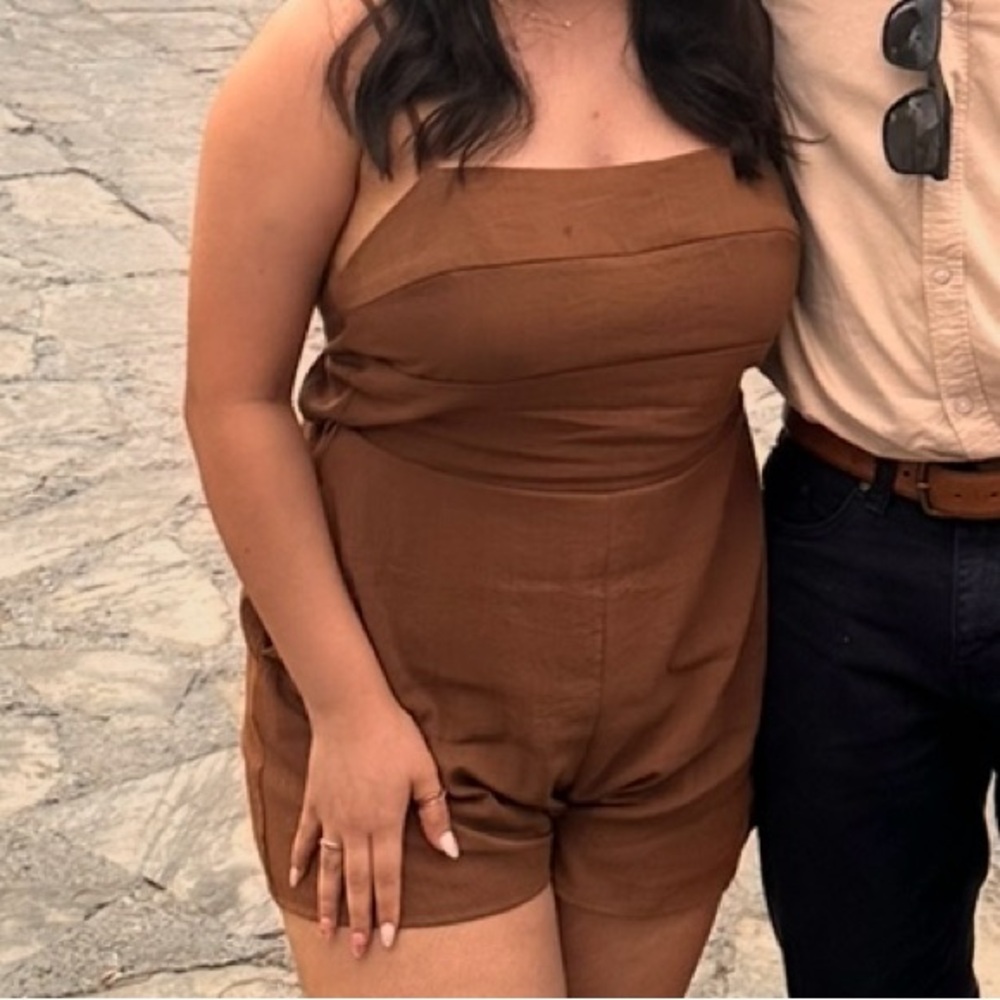 Francesca's Collections Tan Romper